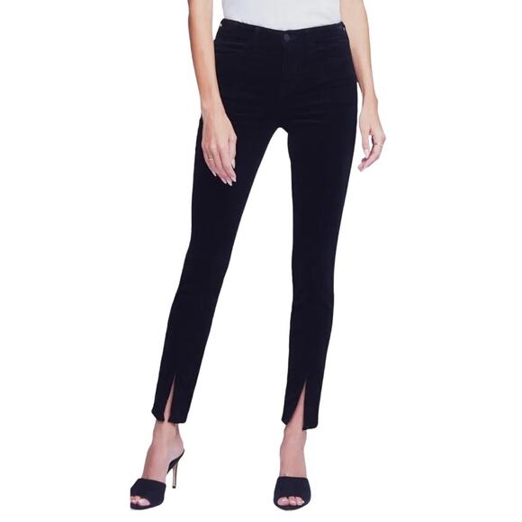 L'AGENCE Denim - L'Agence Jeans Jyothi Velvet High Waist Split Ankle Skinny black size 31